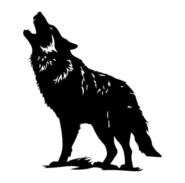 Vector wolf silhouette