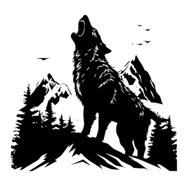 wolf silhouette