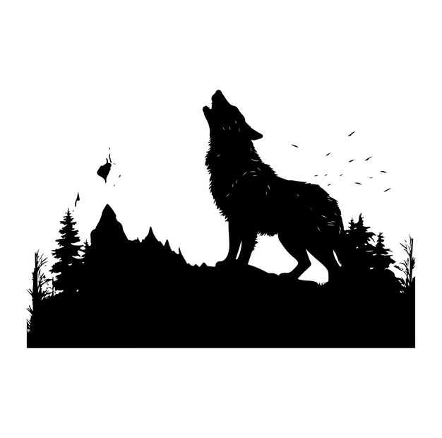 Vector wolf silhouette