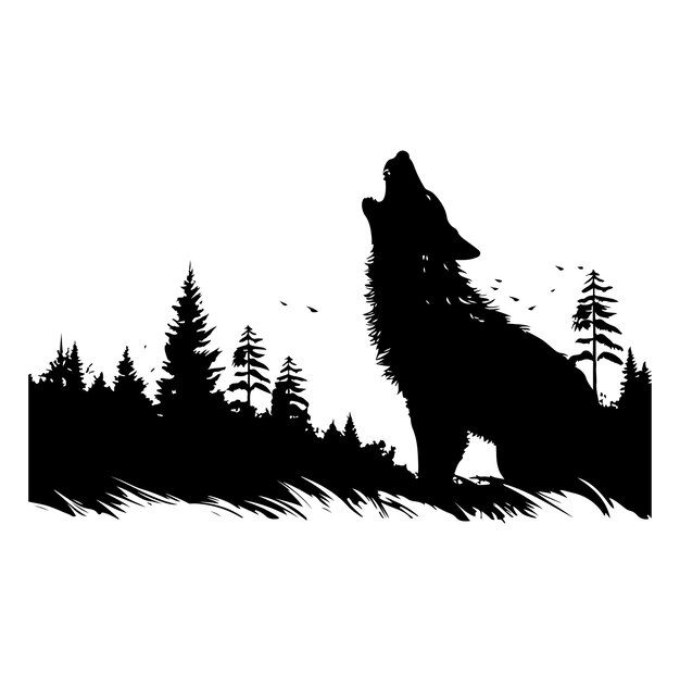 Vector wolf silhouette