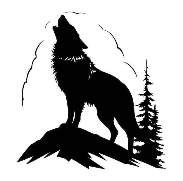 Vector wolf silhouette