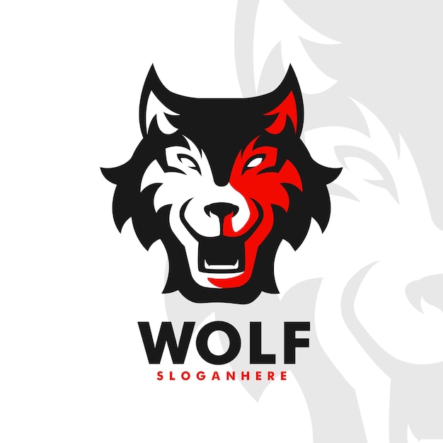 Wolf sports or esport team logo template