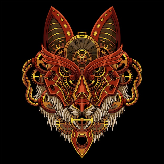 Wolf Steampunk Illustration