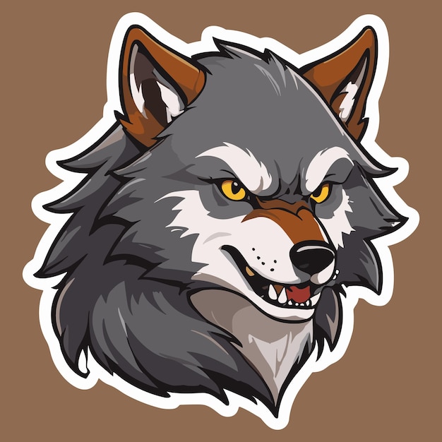 Vector wolf sticker