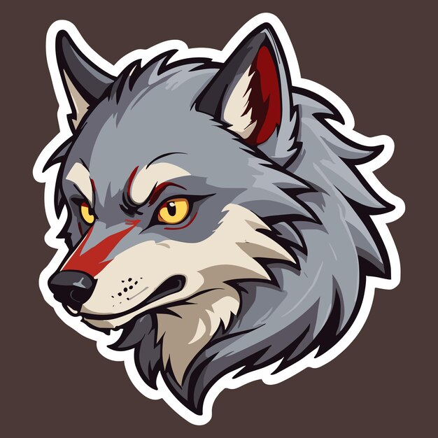 Vector wolf sticker