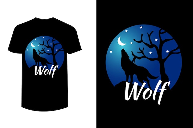 Wolf T-shirtontwerp Retro Vintage