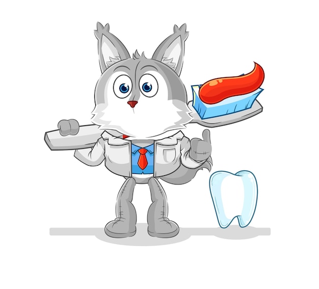 Wolf tandarts illustratie karakter vector