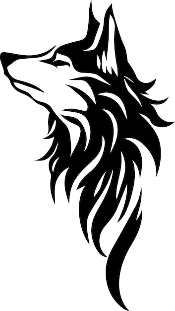 Wolf tattoo ontwerp vectorillustratie