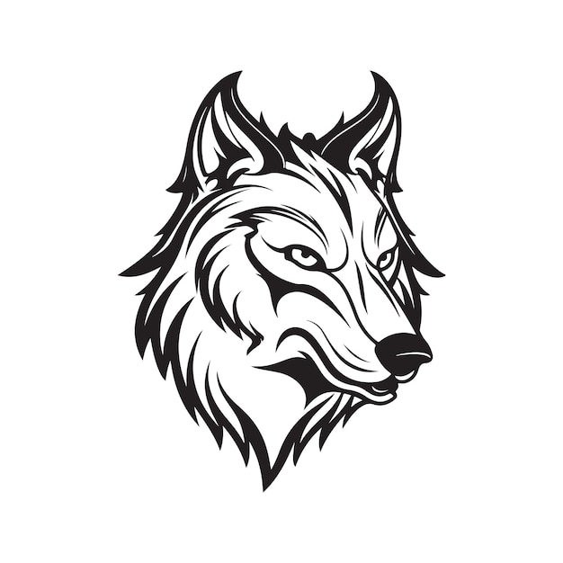 Wolf vector concept digital art hand drawn illustration