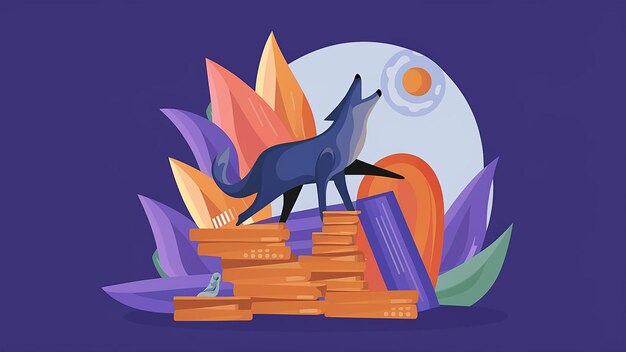 Vector wolf vector illustration flat design