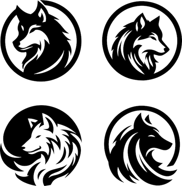 wolf vector logo concept silhouette 2