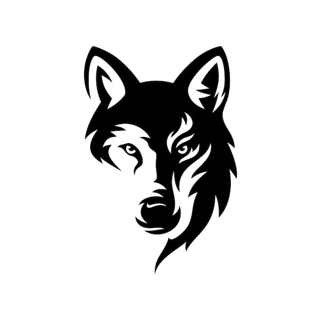 Vector wolf vintage logo vector illustration