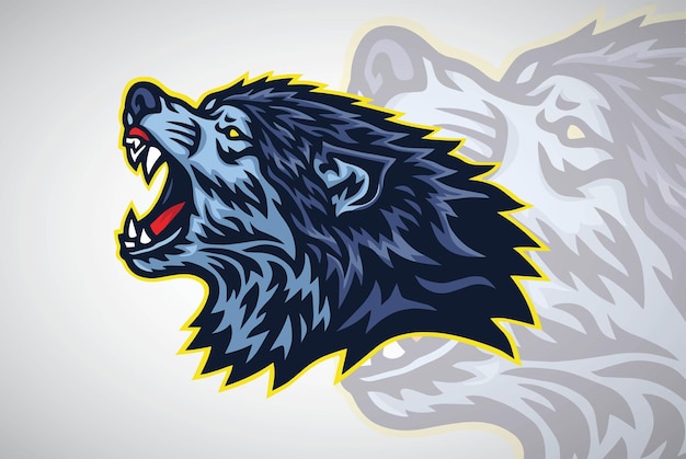Wolf weerwolf Esports Sport Logo ontwerp sjabloon Vector mascotte