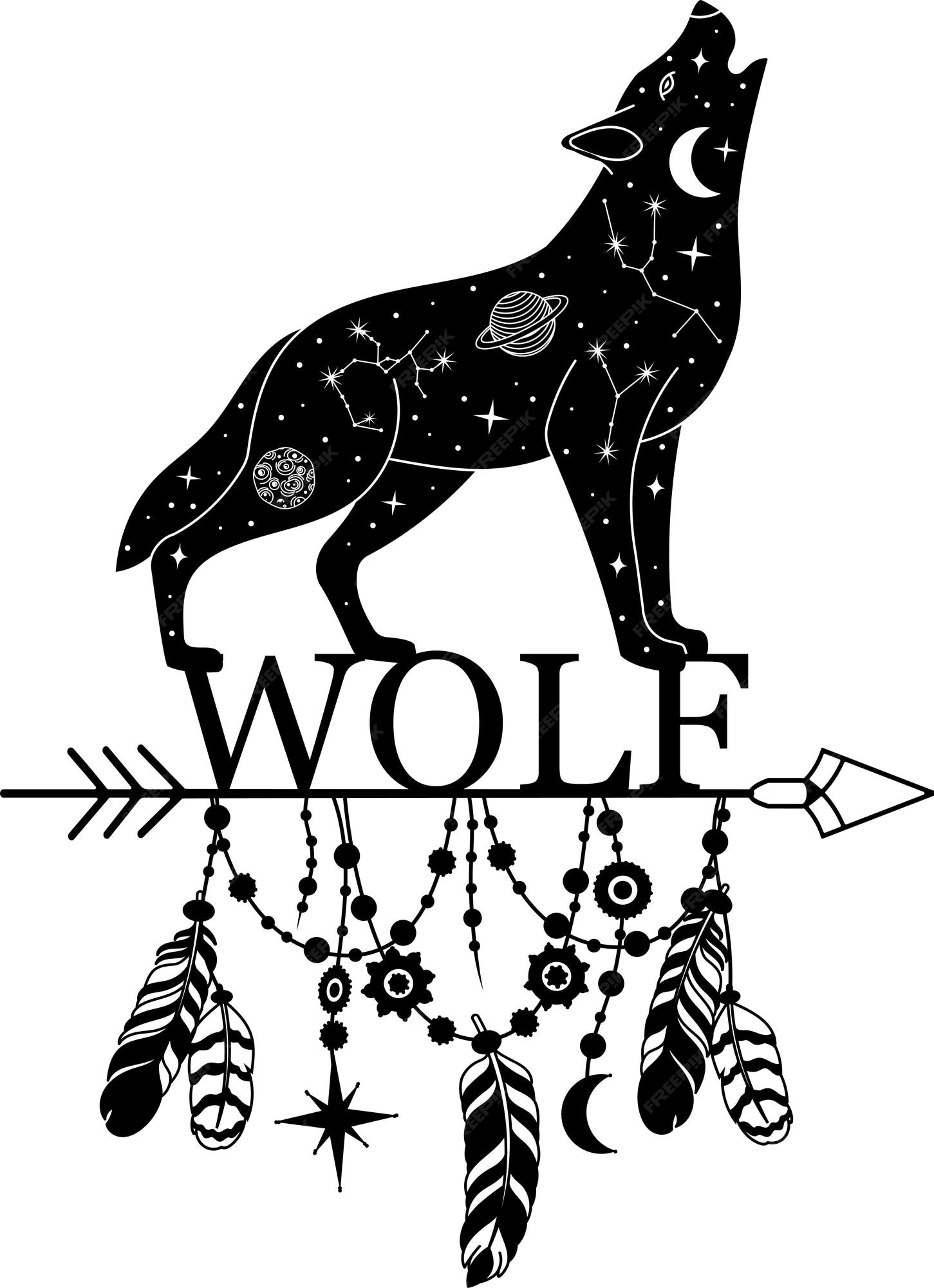 Premium Vector Wolf wolf silhouette vector illustration