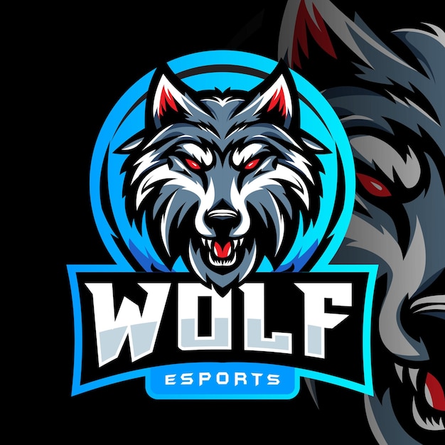 Vector wolf wolve esports logo vector