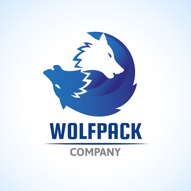 Vector wolfpack branding logo template