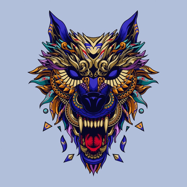 Vector wolfs etnische illustratie en t-shirtontwerp