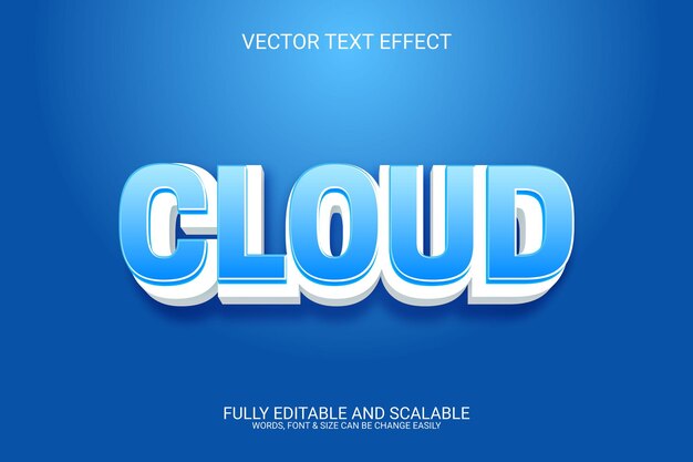 Wolk 3D Vector Eps-teksteffectsjabloon