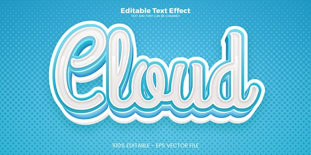 Wolk bewerkbare tekst-effect in moderne neon stijl