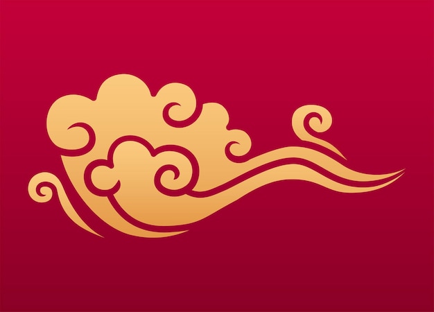 Wolk Chinees decoratief element Hemel Aziatische decoratieve illustratie