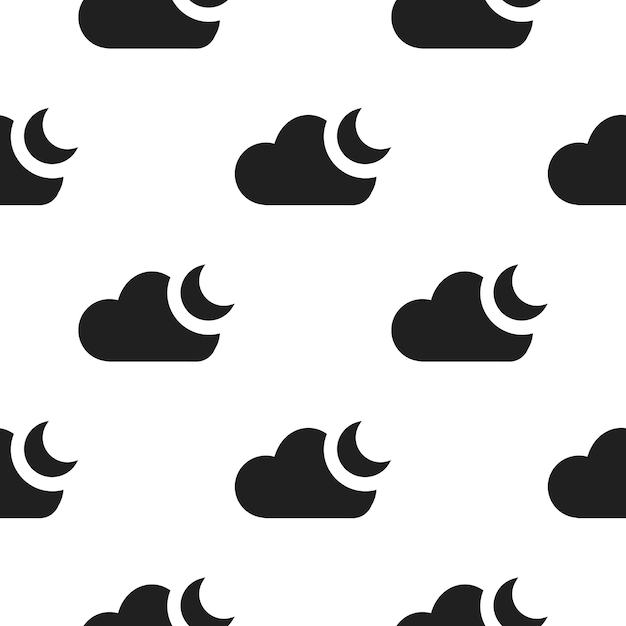 Wolk en maan pictogram illustratie