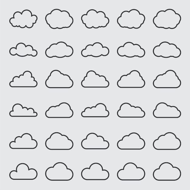 Wolk Icon Set Vector