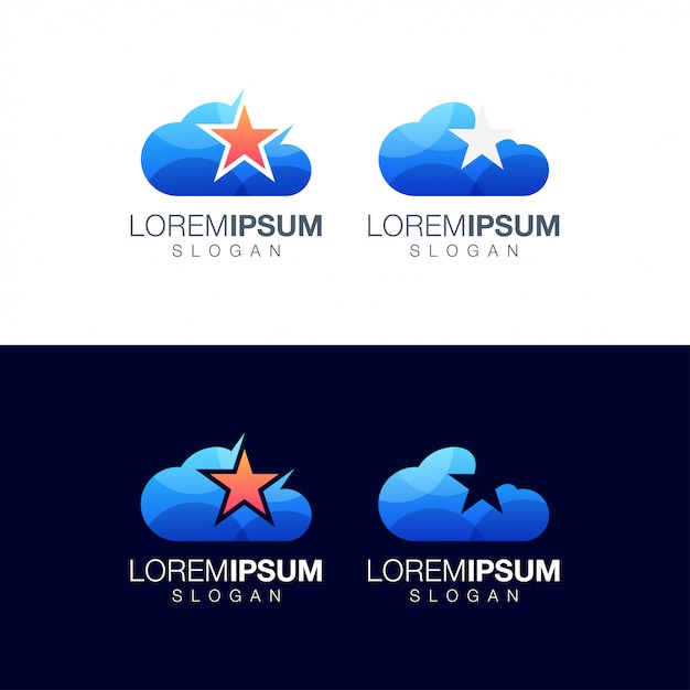 Wolk kleurrijke logo ontwerpsjabloon