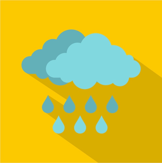 Wolk met regenpictogram Vlakke illustratie van wolk met Regenvectorpictogram voor het web