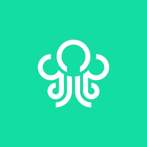 Wolk octopus pictogram logo ontwerp