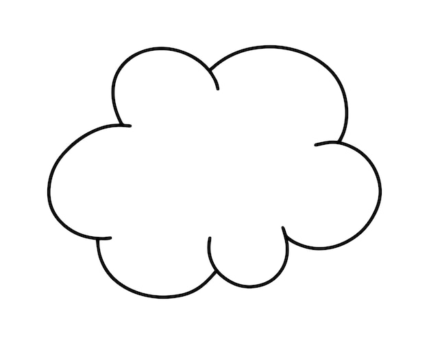 Wolk weersverschijnselen doodle lineaire cartoon kleurboek