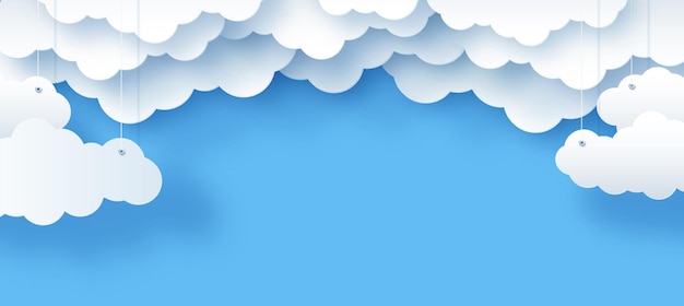 wolken en de zon op een blauwe achtergrond kinder vectorillustratie van de lucht