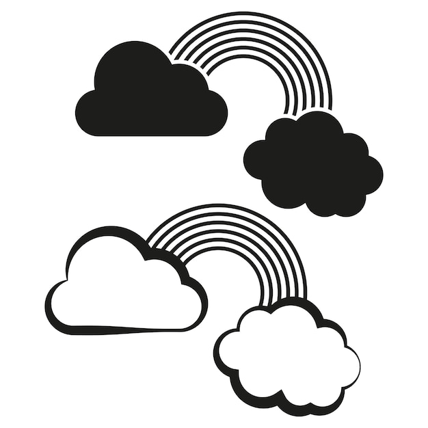 Wolken en regenbogen Icon Set Weer en optimisme vector illustratie EPS 10