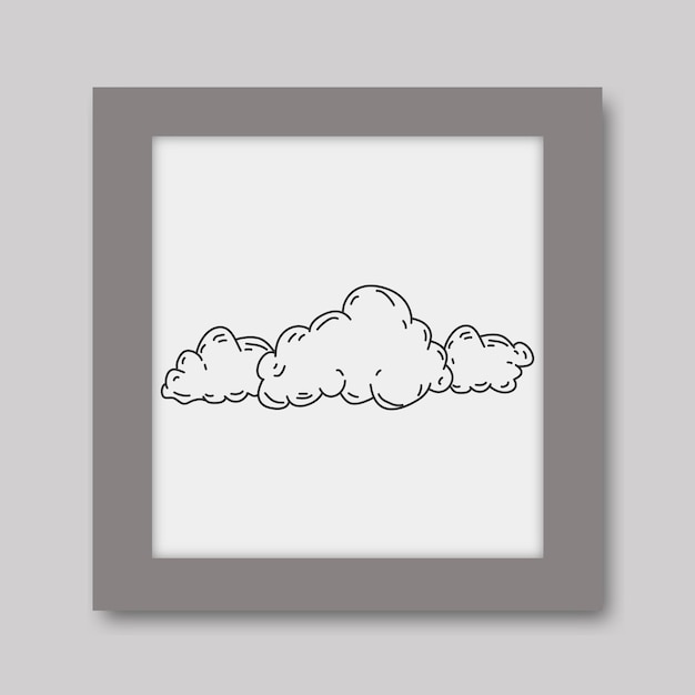 Wolken hand tekenen lijn kunst illustratie