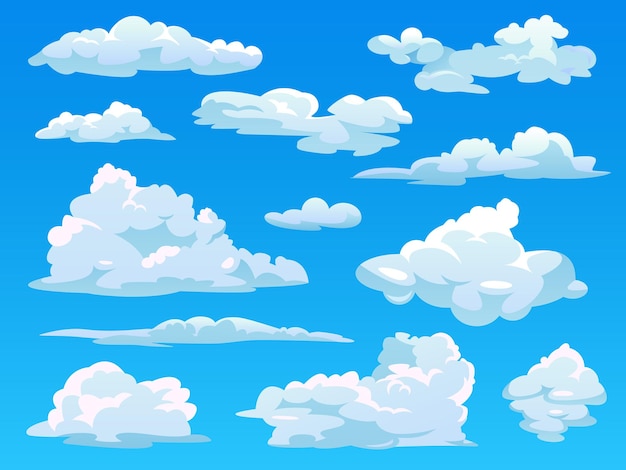 Wolken in lucht bewolkte cartoon