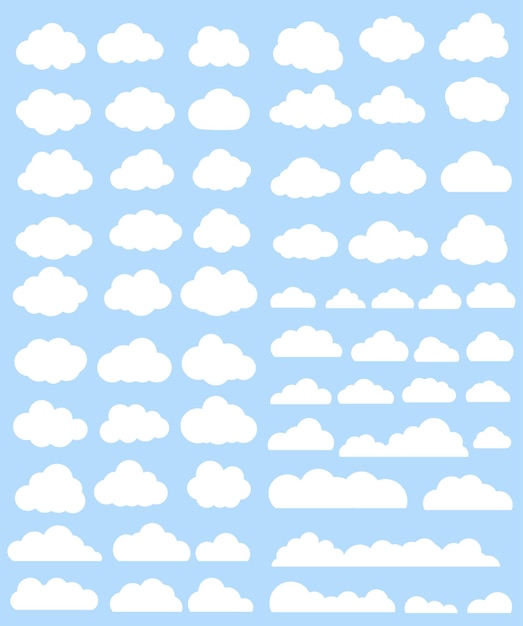 Vector wolken ingesteld