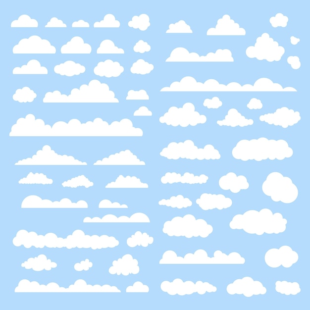 Vector wolken ingesteld