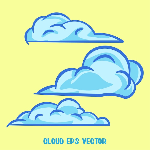 Vector wolken set geïsoleerde vector bewerkbare cartoon element
