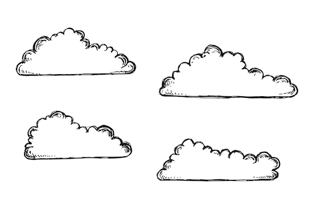 Wolken vector hand tekenen geïsoleerd