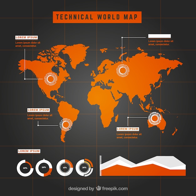 Mappa wolrd infografica