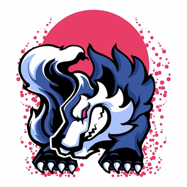 Wolven karakter mascotte logo ontwerp vectorillustratie