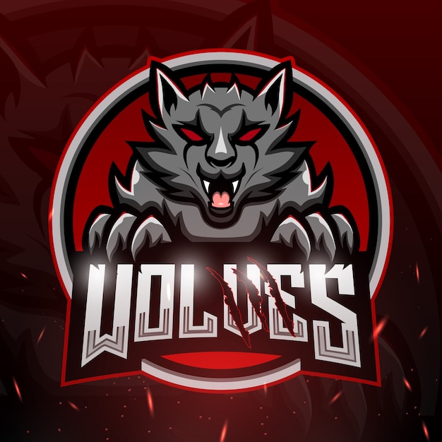 Wolven mascotte esport illustratie