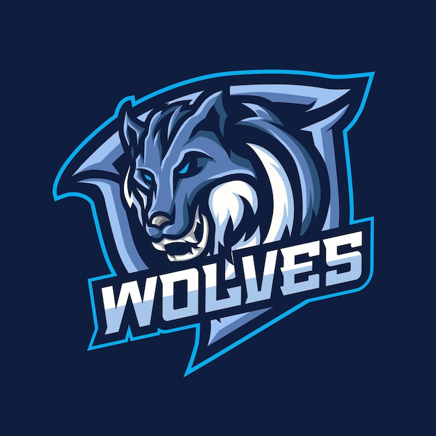 Vector wolven mascotte logo