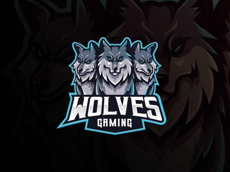 Vector wolven mascotte sport logo-ontwerp