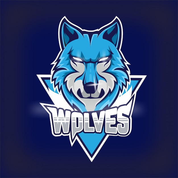 Wolves e-sports team mascot logo