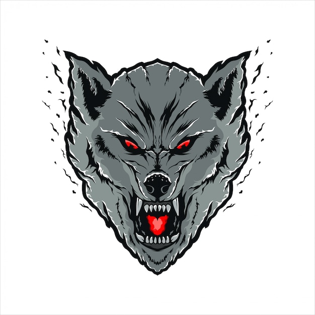 Vector wolves head illustration