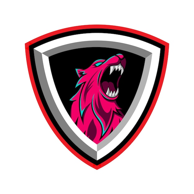 Lupo mascotte esport logo design