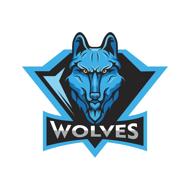 Wolves mascot logo head sport team