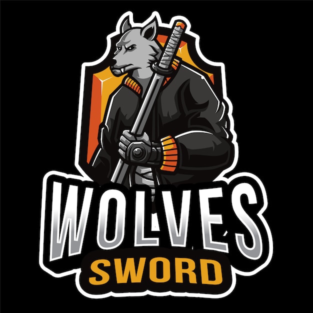 Wolves sword esport logo template