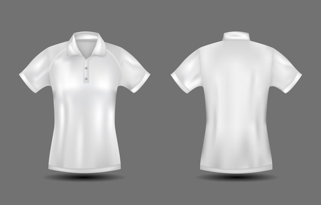 woman 3d polo t shirt white template mock up