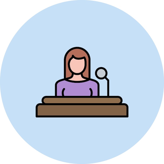 Woman Anchor Flat Illustration